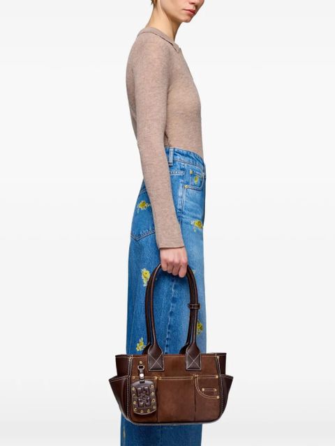 GANNI stud embellished shoulder bag - Brown - zdjęcie produktu nr 2