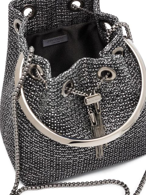 Jimmy Choo metallic Bon Bon mini bucket bag - Black