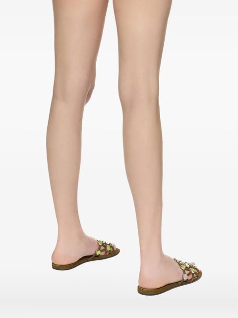 The Attico Grid embellished sandals - Green