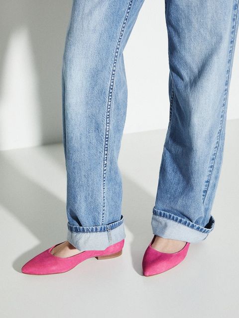 Medicine baleriny zamszowe kolor różowy