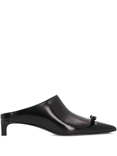 Jil Sander 25mm bow-detail leather mules - Black - zdjęcie produktu nr 1