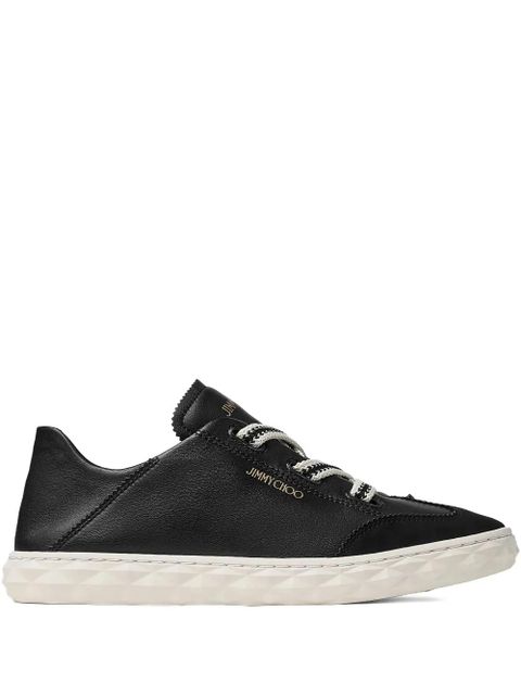 Jimmy Choo Diamond leather lace-up sneakers - Black - zdjęcie produktu nr 1
