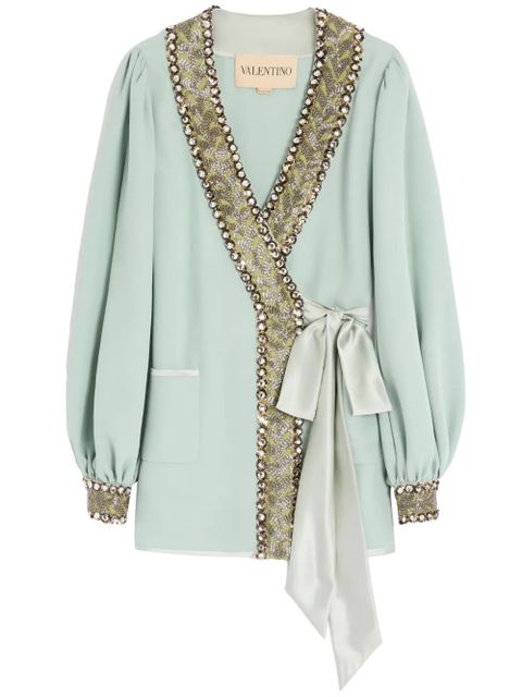 Valentino Garavani embroidered-detail blouse - Green - zdjęcie produktu nr 1