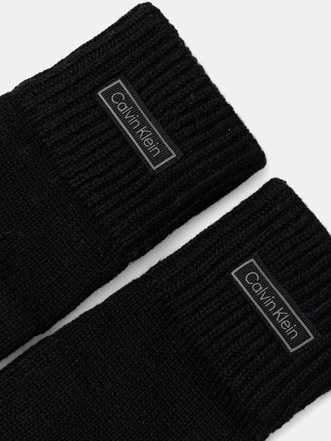 Calvin Klein rękawiczki wełniane damskie kolor czarny LV14F8041G - zdjęcie produktu nr 2