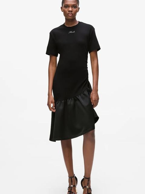 Karl Lagerfeld sukienka kolor czarny mini rozkloszowana A4W13018 - zdjęcie produktu nr 1