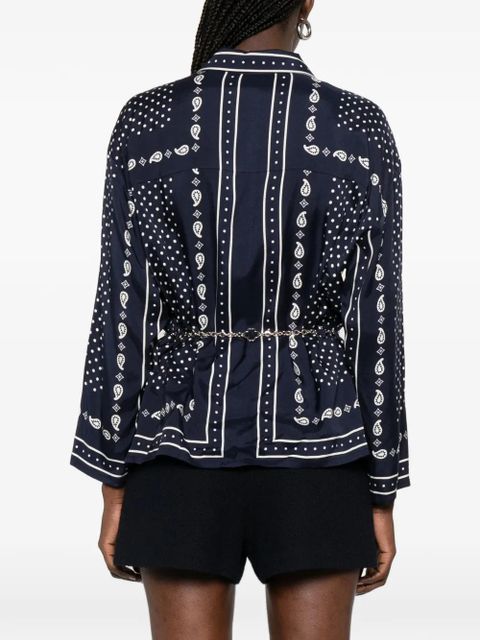 Maje polka-dot long-sleeve shirt - Blue