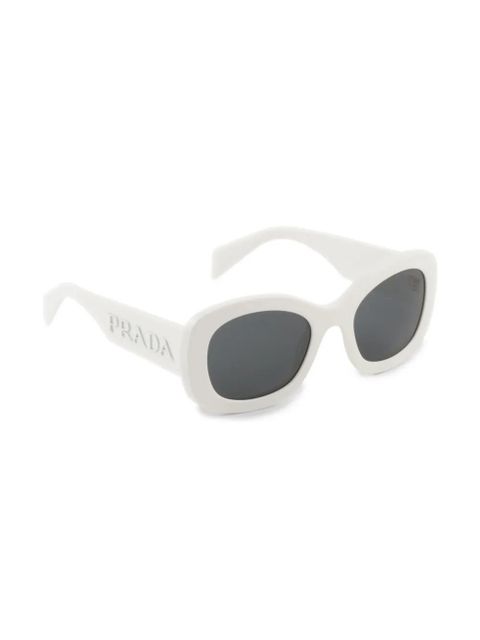 Prada Eyewear logo-embossed oversize-frame sunglasses - White