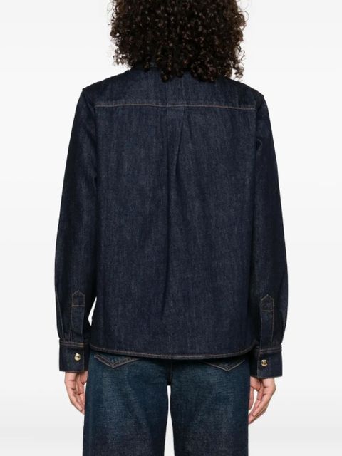 Casablanca embroidered-logo denim shirt - Blue