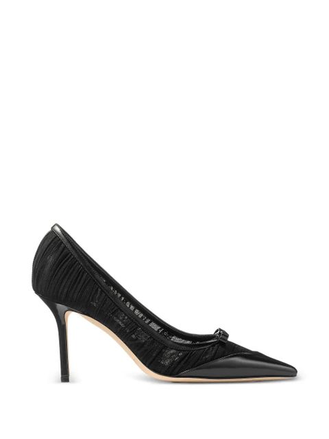 Jimmy Choo Love bow pointed leather pumps - Black - zdjęcie produktu nr 1