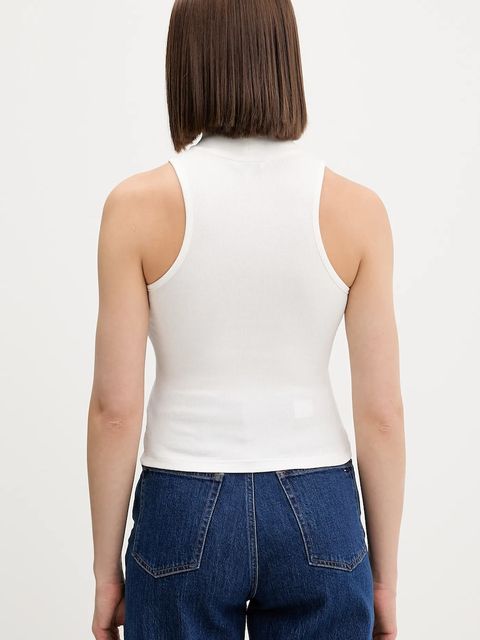 Tommy Jeans top kolor beżowy z półgolfem DW0DW21840