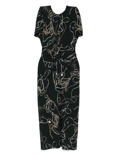 Victoria Beckham printed midi dress - Green - zdjęcie produktu nr 1
