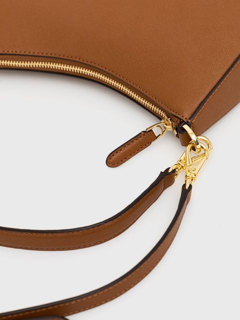 Lauren Ralph Lauren torebka skórzana kolor brązowy