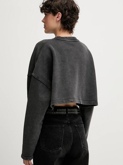 Hugo Blue bluza bawełniana damska kolor szary gładka 50545035 - zdjęcie produktu nr 2