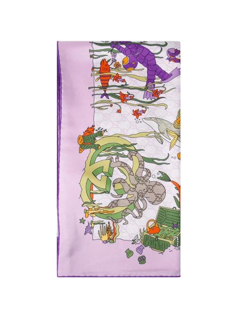 Gucci silk scarf - Purple - zdjęcie produktu nr 1