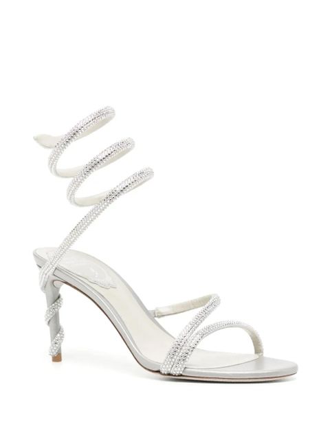 René Caovilla Margot 80mm crystal-embellished sandals - Silver - zdjęcie produktu nr 2