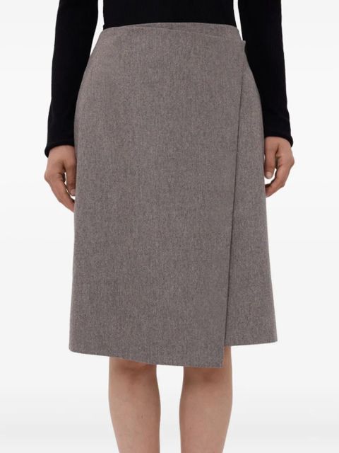 LouLou de Saison Jil asymmetrical midi skirt - Brown