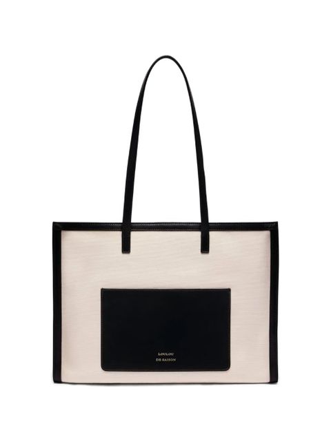 LouLou de Saison leather trim patch pocket shoulder bag - Neutrals - zdjęcie produktu nr 1