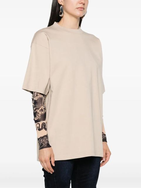 Balenciaga rhinestoned cotton T-shirt - Neutrals