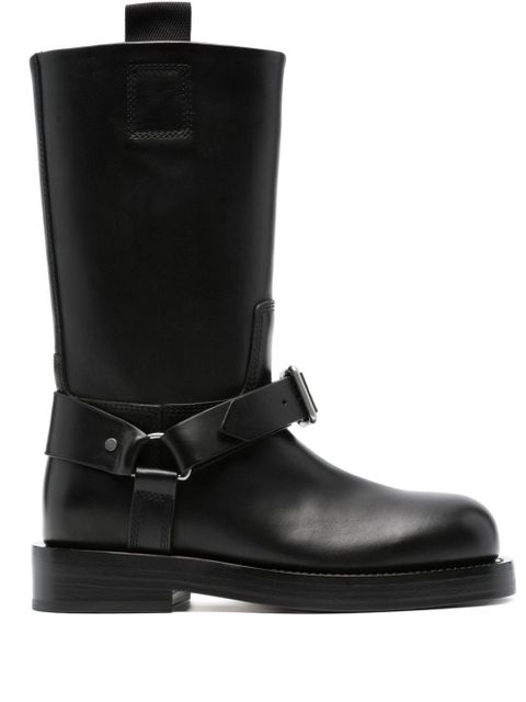 Burberry buckled-strap leather boots - Black - zdjęcie produktu nr 1