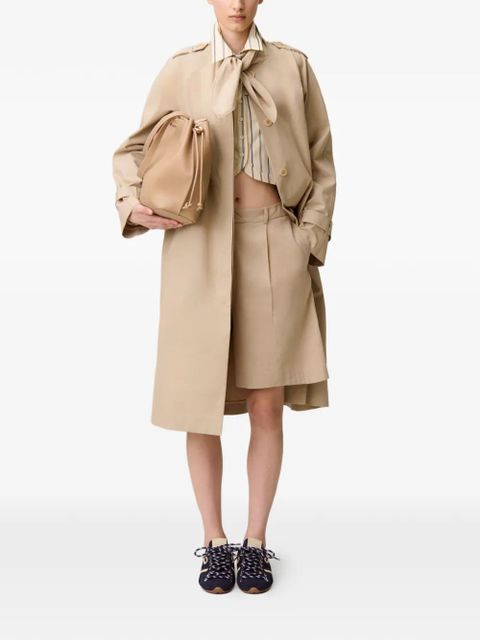 Claudie Pierlot tie-detail cotton trench coat - Neutrals - zdjęcie produktu nr 2
