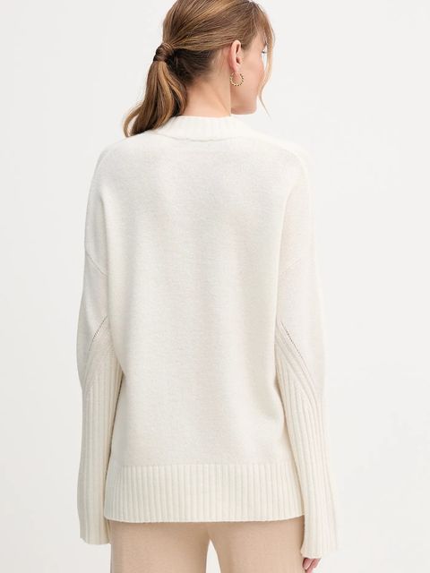 United Colors of Benetton sweter z dodatkiem wełny damski kolor beżowy 1244D403A - zdjęcie produktu nr 2