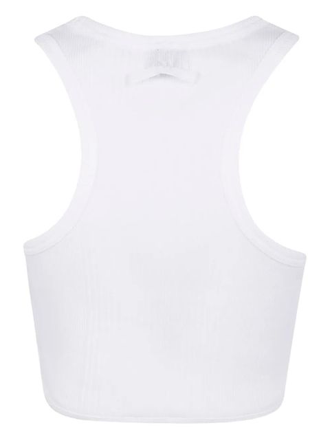 Jean Paul Gaultier ribbed-knit garter tank top - White