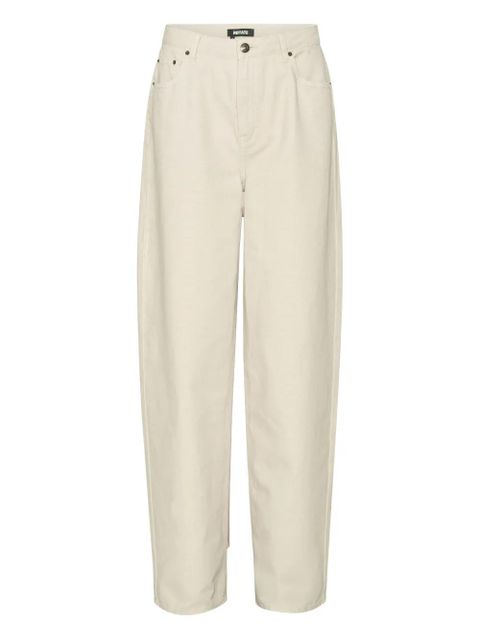 ROTATE BIRGER CHRISTENSEN R-embroidery cotton straight-leg jeans - Neutrals - zdjęcie produktu nr 1