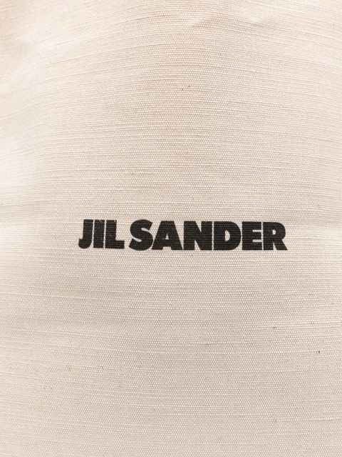 Jil Sander Flat embroidered-logo tote bag - Neutrals