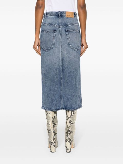 ISABEL MARANT Tilauria stonewashed denim skirt - Blue