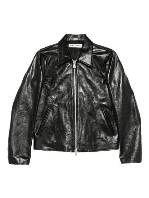 OUR LEGACY leather zip-front jacket - Black - zdjęcie produktu nr 1