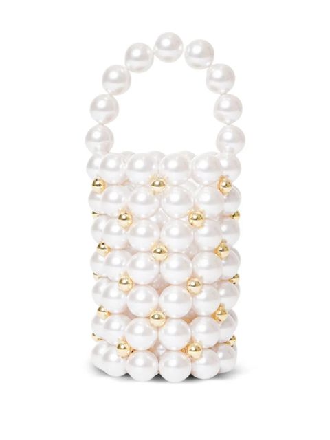 Vanina Le Comino pearl beaded bag - White