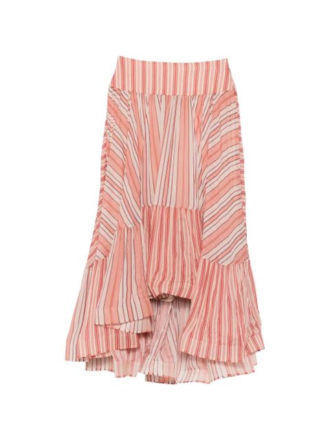 ZIMMERMANN Rebellion Bohemian striped-pattern skirt - Pink - zdjęcie produktu nr 1