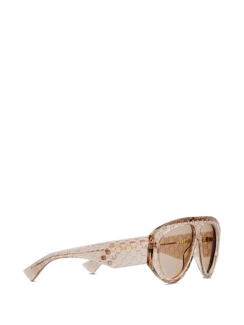 Gucci Eyewear logo browline sunglasses - Neutrals - zdjęcie produktu nr 2