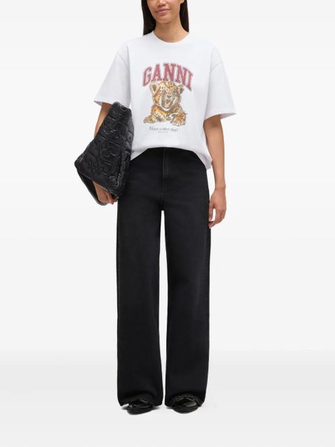 GANNI graphic-print T-shirt - White