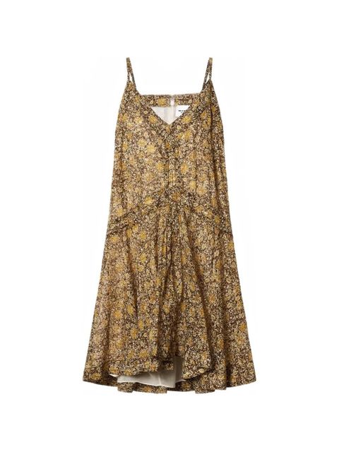 MARANT ÉTOILE Danielle ruffled floral mini dress - Brown - zdjęcie produktu nr 1