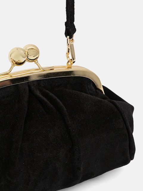 Answear.LAB kopertówka zamszowa kolor czarny