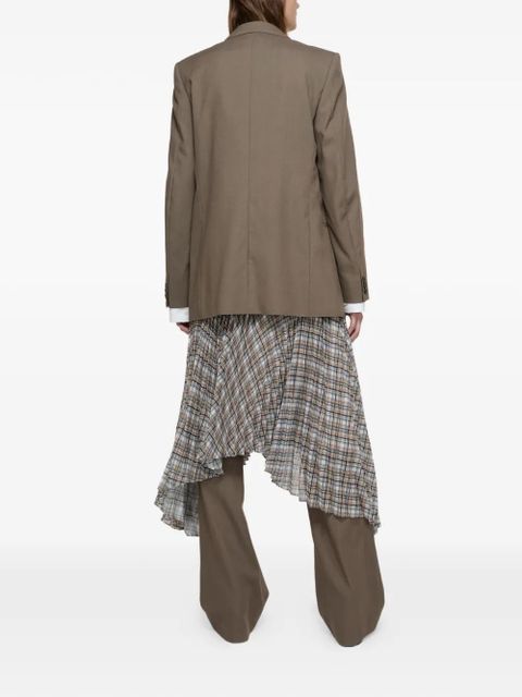 Acne Studios pleated plaid midi skirt - Grey