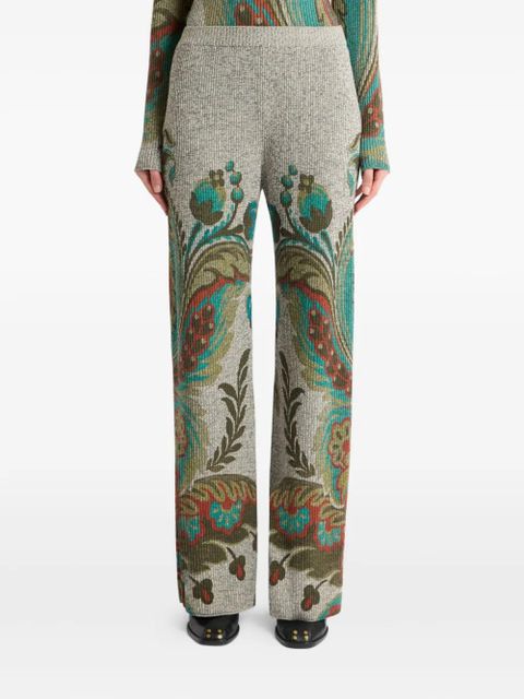 ETRO ribbed paisley-print trousers - Grey - zdjęcie produktu nr 1