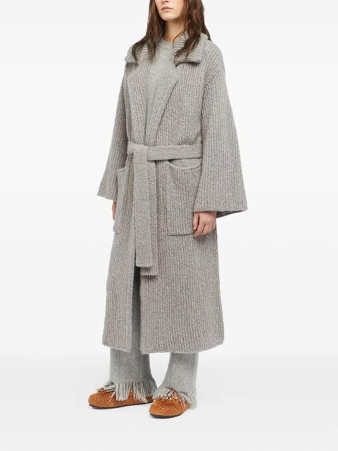 Alanui Finest ribbed belted cardi-coat - Grey