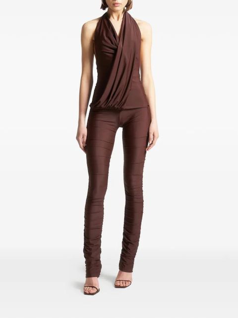Manière De Voir draped halterneck top - Brown - zdjęcie produktu nr 2