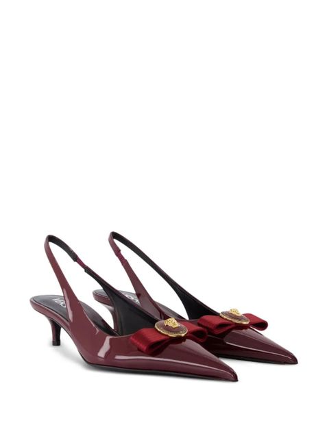 Versace 45mm Gianni bow-embellished slingback pumps - Red - zdjęcie produktu nr 2
