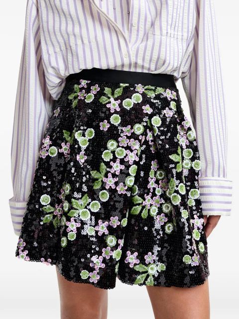 Essentiel Antwerp sequin floral skirt - Black