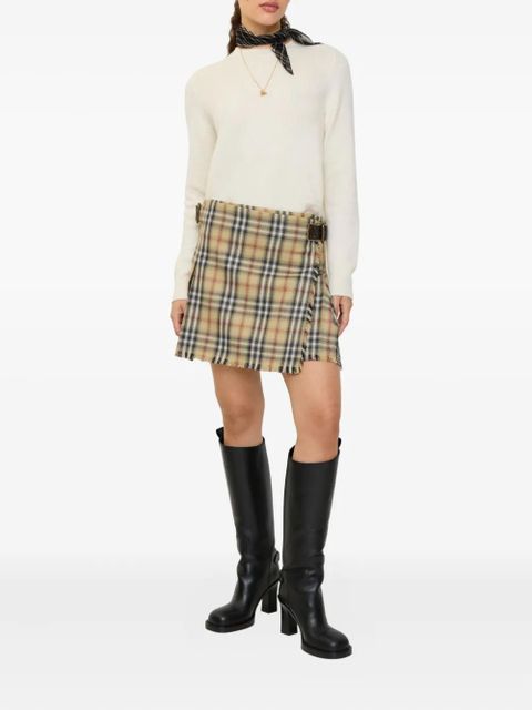 Burberry check-fringed mini kilt - Neutrals - zdjęcie produktu nr 2