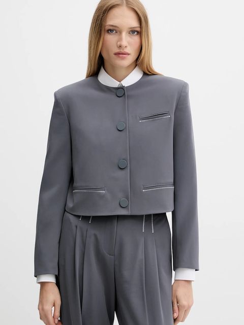 Armani Exchange marynarka kolor szary jednorzędowa gładka XW000656 AF16145 - zdjęcie produktu nr 1