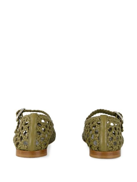 Le Monde Beryl woven lather ballet flats - Green
