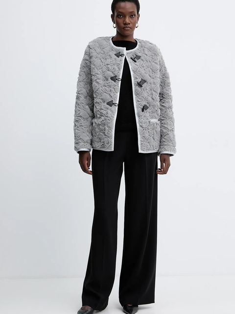 Forte Forte kurtka kolor szary przejściowa oversize 14301.mycoat