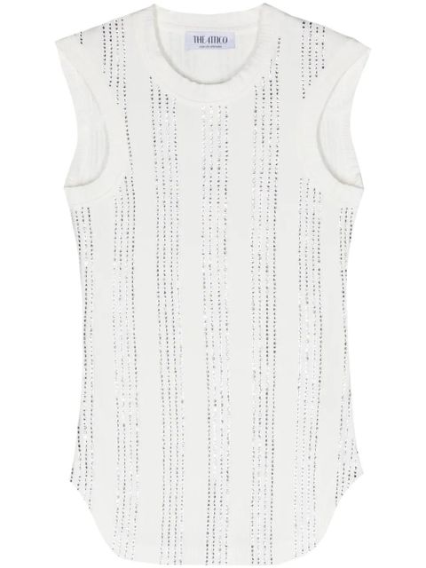 The Attico Reese crystal-embellished tank top - White - zdjęcie produktu nr 1