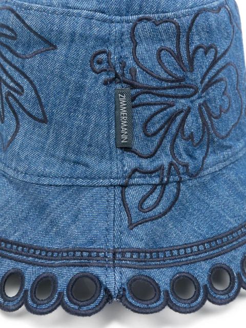 ZIMMERMANN embroidered denim bucket hat - Blue - zdjęcie produktu nr 2