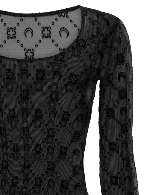 Marine Serre Moonogram mesh T-shirt - Black - zdjęcie produktu nr 2