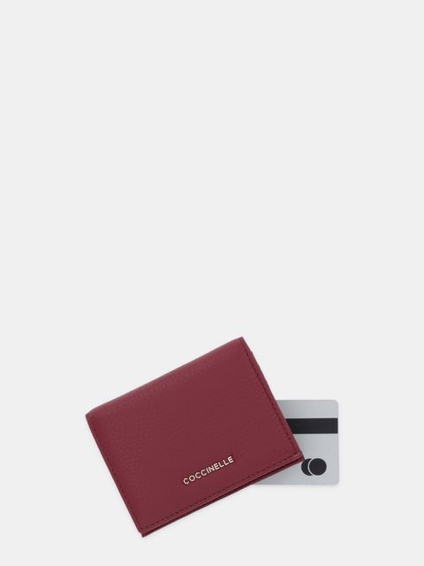 Coccinelle portfel skórzany damski kolor bordowy E2 MW5 17 21 01